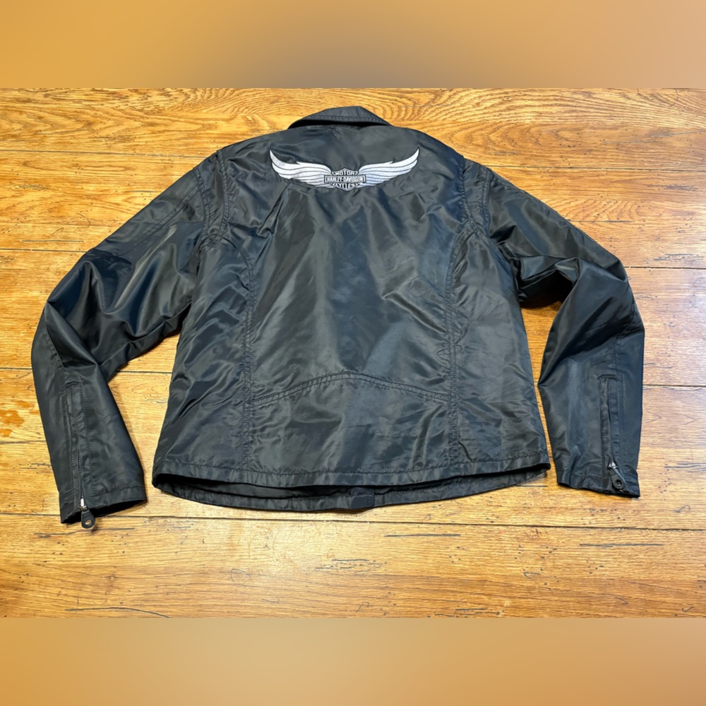 Harley-Davidson Autographed Women’s Biker/Riding Lightweight Nylon Moto Jacket M - Picture 2 of 11